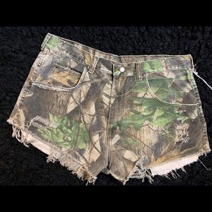 Custom Camo Wrangler Shorts